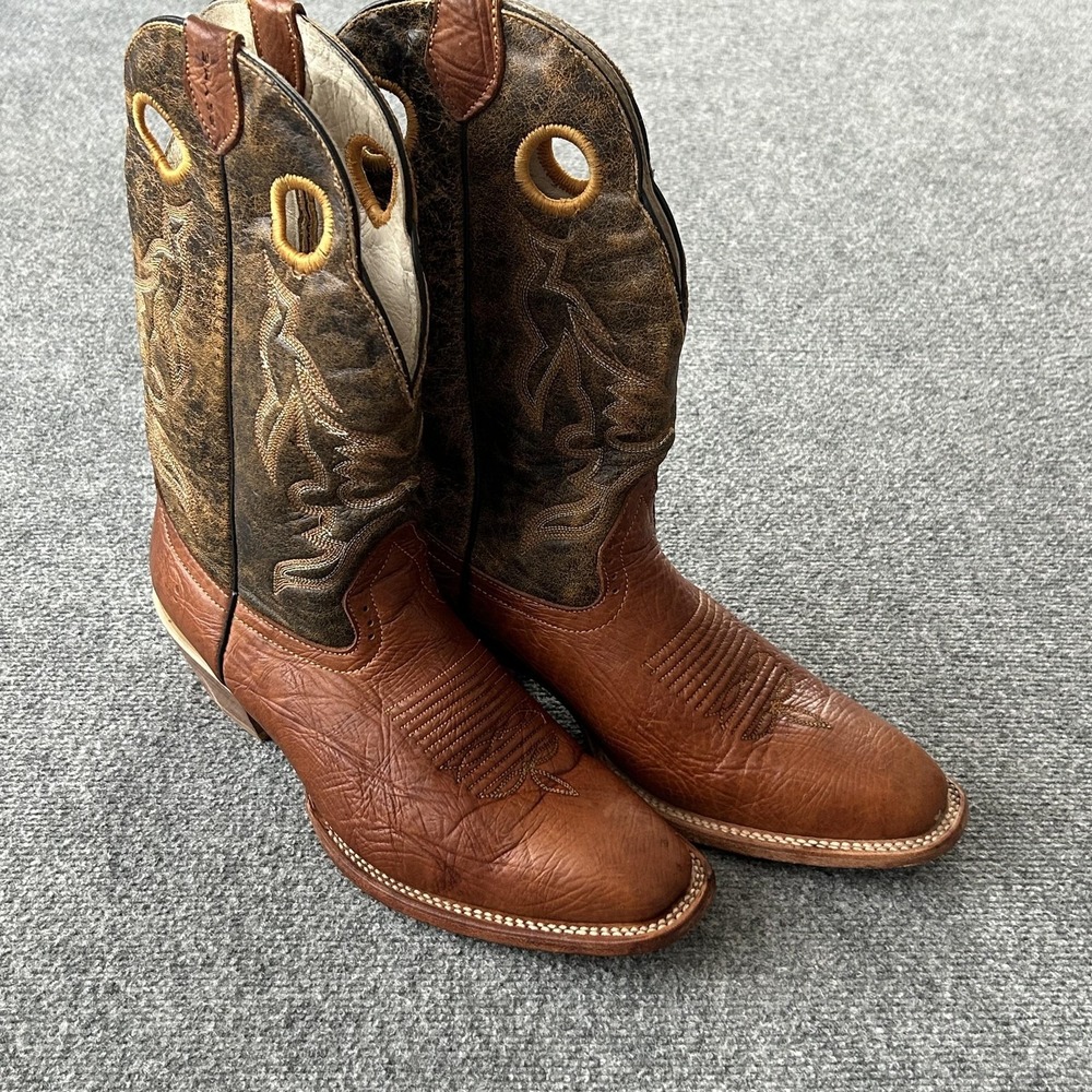 Reyme Western Cowboy Boots Mens 10.5 Leather Distressed Embroidered Made Mexico